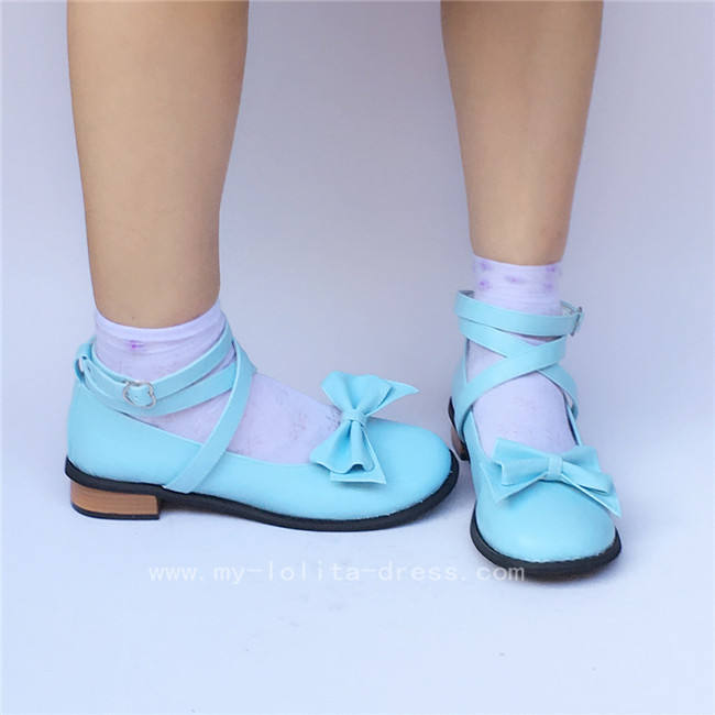 Black Glitter Bow Lolita Shoes