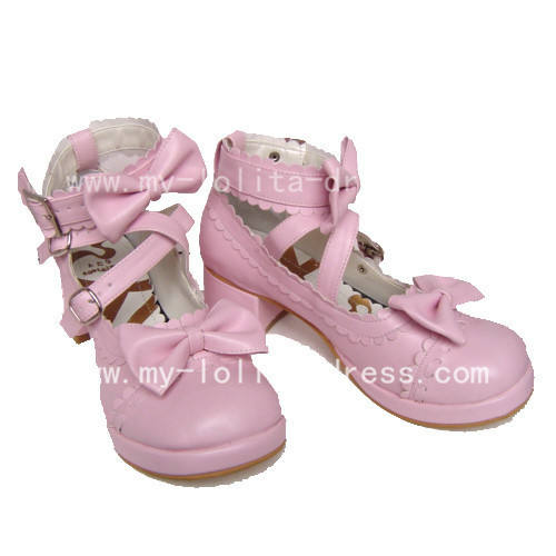 Sweet Pink Square Heel Gokou Ruri Boots