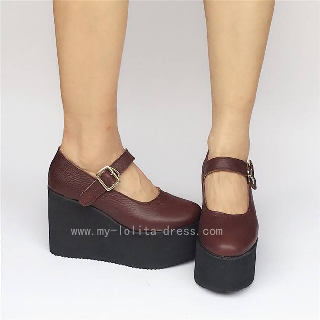 Girls Matte White Lolita High Platform Classic Shoes