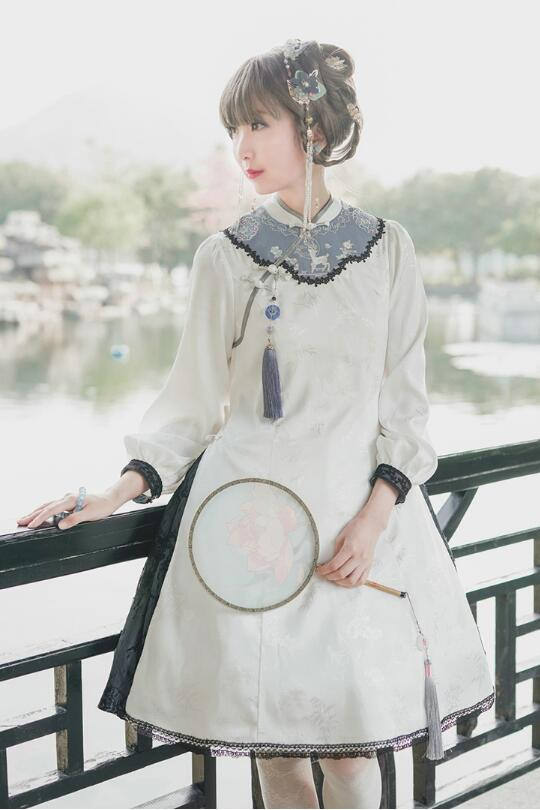 Hole Fairy Guide~ Qi Lolita OP Dress -Ready Made