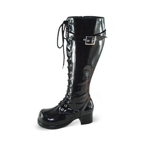 Glitter Black Straps Lolita Boots