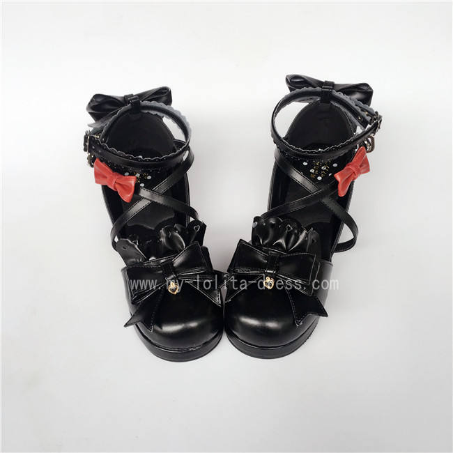 Sweet Red Bows Lolita Heels Shoes