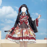 Alice Girl ~Lucky Cat~ Kimono Style Lolita JSK -Pre-order