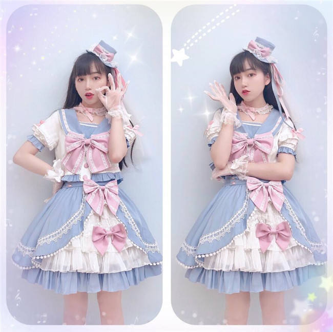 Rising Star ~Sweet Sailor Lolita Top+Skirt Set - In Stock