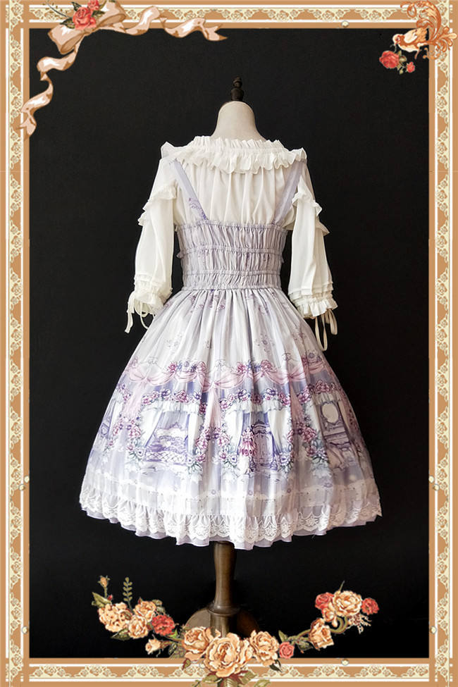 Maid's room~ Sweet Printed JSK Dress+Headbow -Ready In Stock