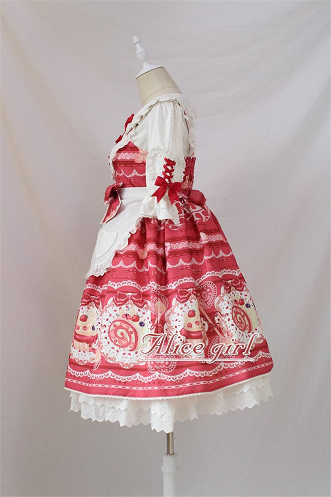 Dessert Chef~ Sweet Lolita JSK With Detachable Apron -Ready Made Light Blue Size S - In Stock