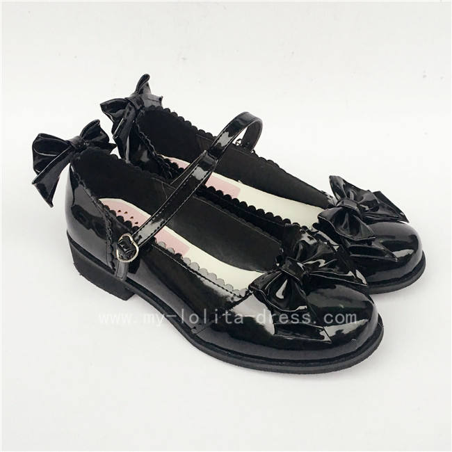 Light Coffee Bows Lolita Shoes