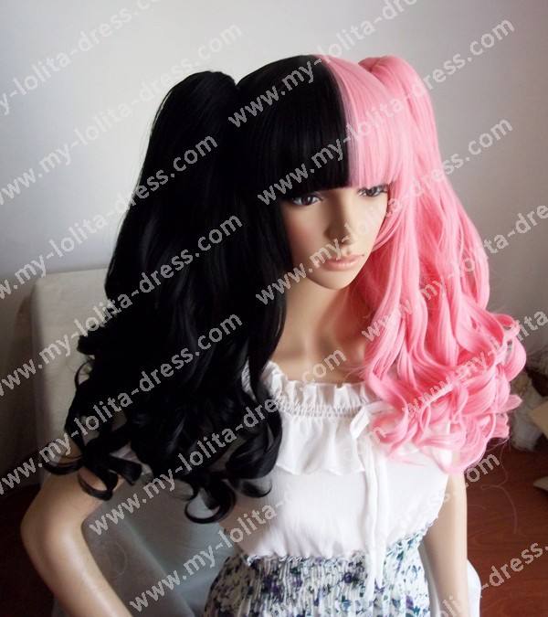 Black Pink Double Colored Wigs