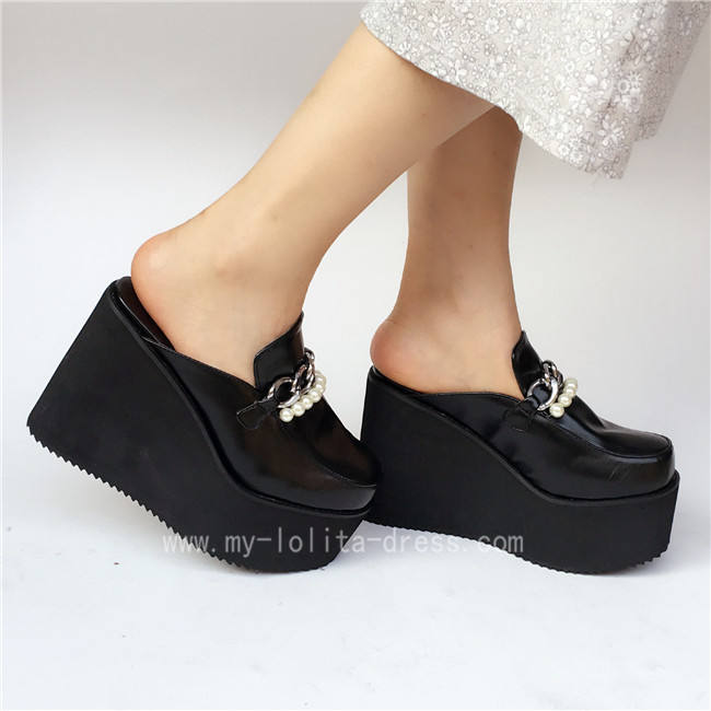 Sweet Matte Black Lolita High Platform