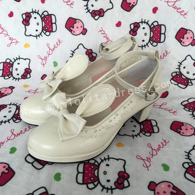 Sweet Matte White Lolita Heels Shoes