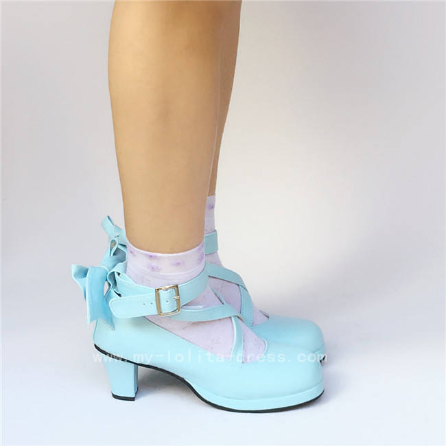 Red Bow Lolita Shoes for Girls