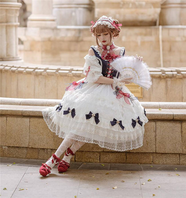 Little Dipper ~White Snow Lolita Vest + OP Set Short/Long Version