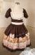 Chocolate Pink Lolita OP Dress with Bear and Rose Prints
