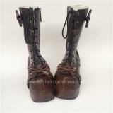 Coffee Bows Lace-up Lolita Short Boots O