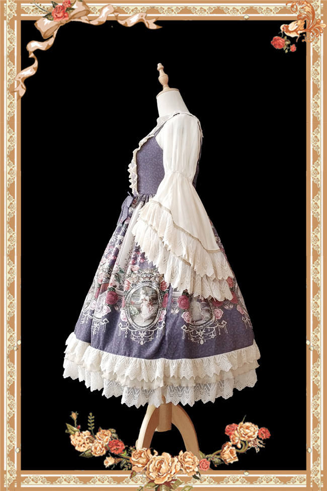 Royal Mural~ Sweet Lolita Printed JSK+Headbow-Ready Made