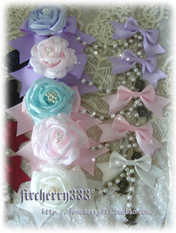 Sweet Rose and Bow Hairpin Set -In Stock