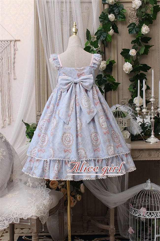 The Kittens In The Frame~ Sweet Lolita Printed JSK High Waist Pink Size S - In Stock