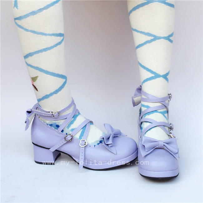 Black Glitter Bow Lolita Shoes
