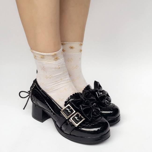Sweet Coffee Velvet Lolita Heels Shoes