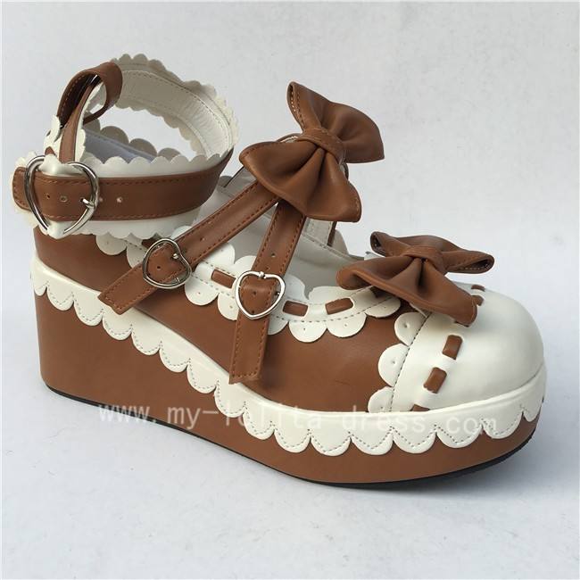 Sweet Red Whtie Lolita High Platform