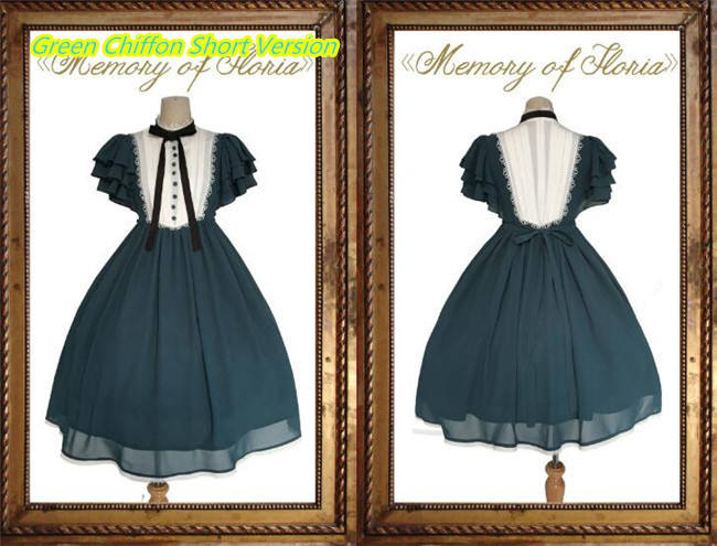 Memory of Floria~ Vintage Lolita OP Short/Long Version-Ready Made
