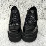 Gothic Matte Black Lolita Heels Shoes High Platform OUT