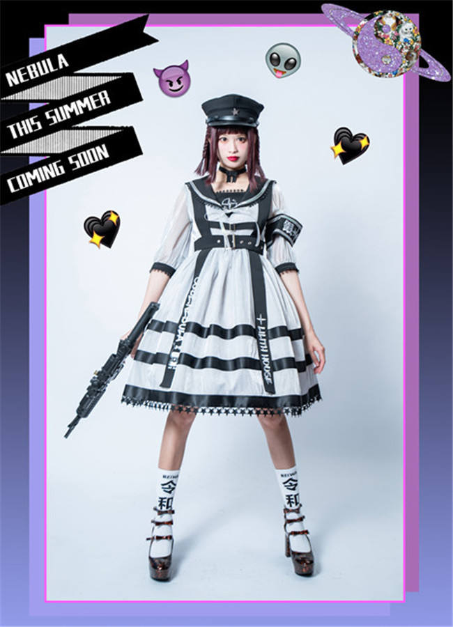Lilith House ~NEBULA Punk Style Lolita OP -Ready Made