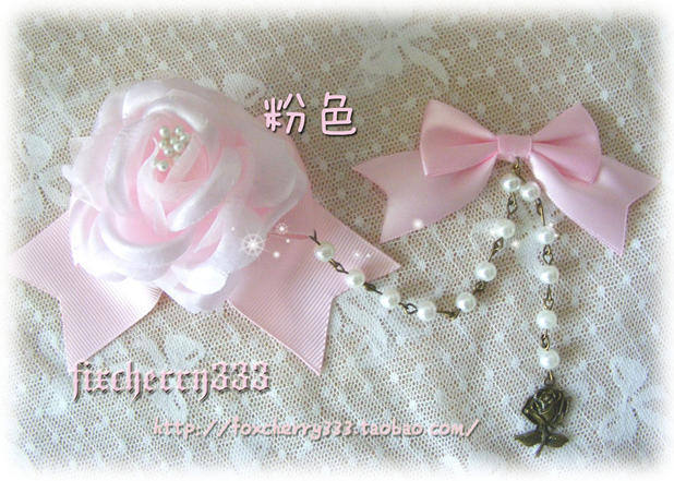 Sweet Rose and Bow Hairpin Set -In Stock