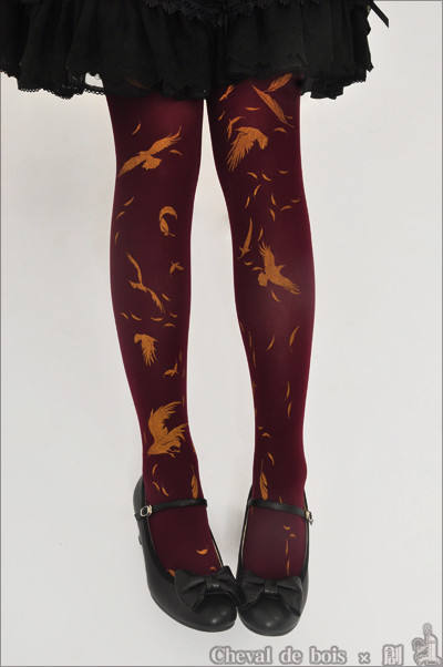 Cheval de Bois ***Shadow of Sparrow*** Lolita Tights -In Stock