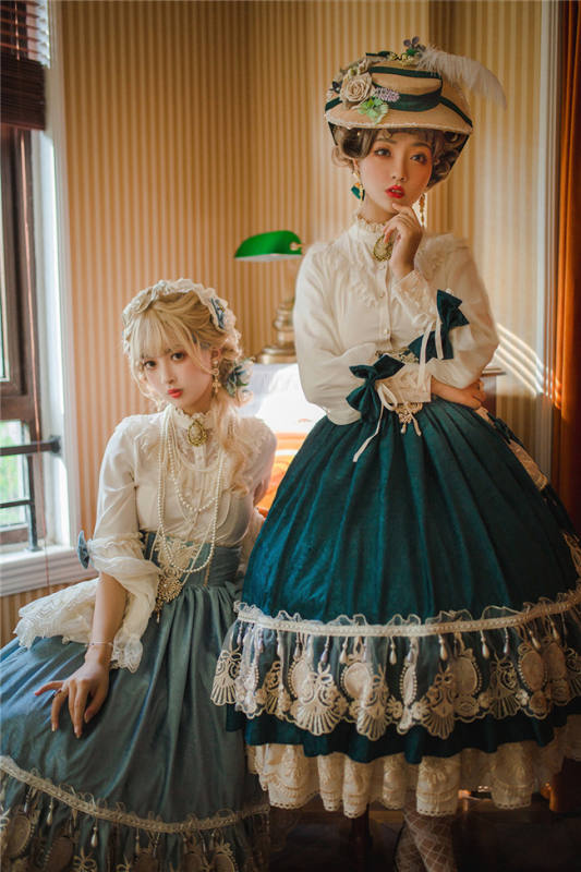 Miss Point ~ Elizabeth~ Elegant Lolita Fishbone Skirt Tea Party Version -Custom Tailor Available