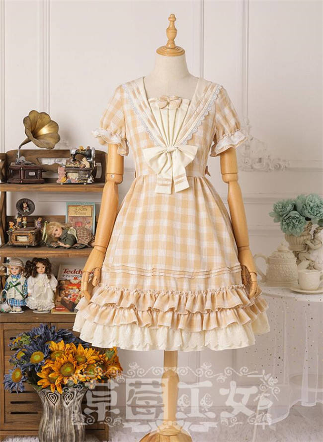 Strawbery Witch ~Sailor Style Gingham Lolita OP