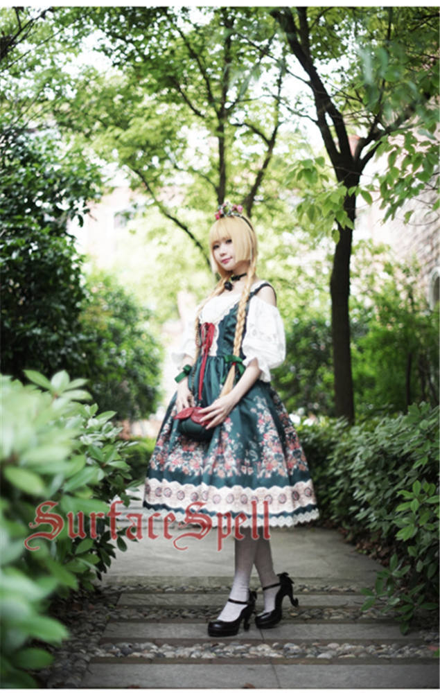 Surface spell ~AlpenRose~ Gothic Ethnic Lolita Puff Sleeves Blouse