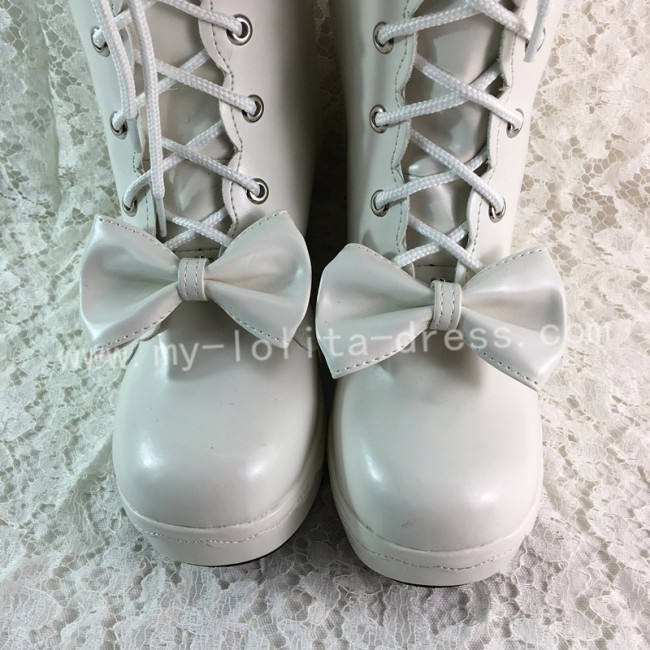 Antaina Double Side Bow Straps Lolita Boots