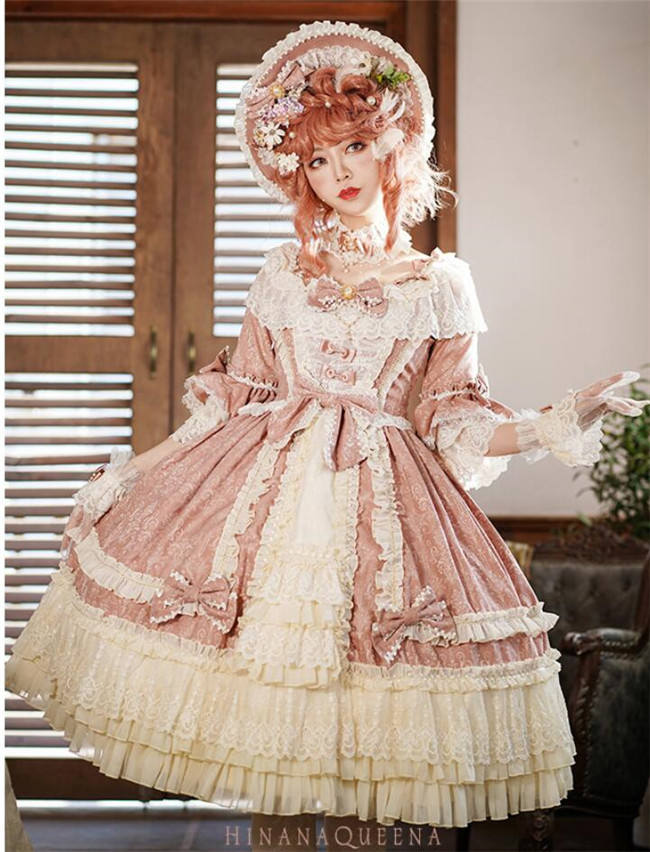 Moira~ Lolita Short Sleeves OP Dress -Sax Size XL In Stock