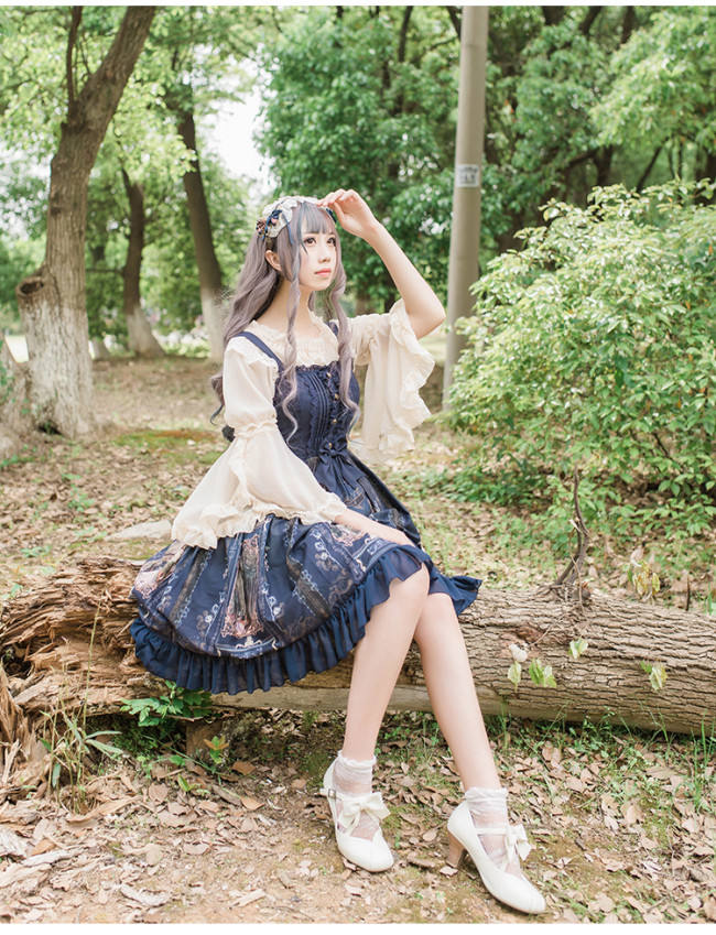Chiffon Tailored Hime Sleeves Lolita Inner Blouse