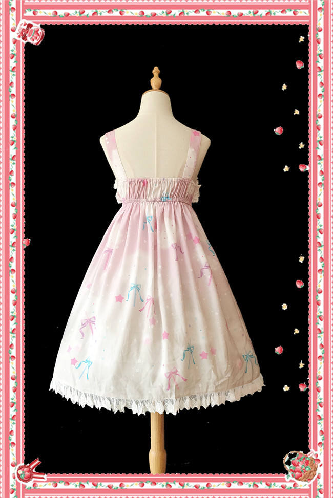 Rainbow Marshmallow~ Sweet Lolita Printed JSK Navy Blue Size S - In Stock