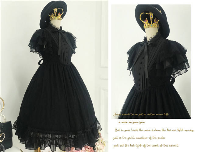 Memory of Floria~ Vintage Lolita OP Short/Long Version-Ready Made