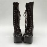 Beautiful Silver Spades Lolita Middle Shaft Boots