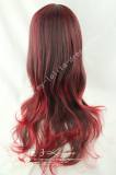 60cm Black Red Curls Lolita Wig
