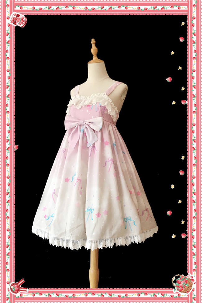 Rainbow Marshmallow~ Sweet Lolita Printed JSK Navy Blue Size S - In Stock