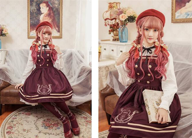 Magic Music School~ College Style Bass Embroidery Lolita JSK Dress