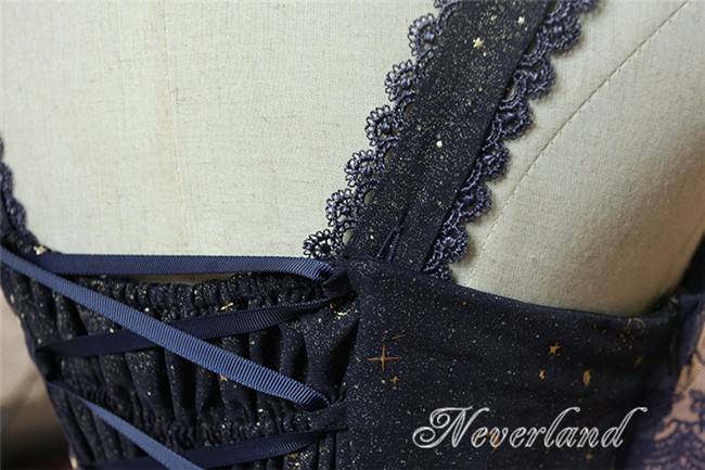 Neverland Lolita -Fly Me to Polaris- Gold Stamping Chiffon Lolita JSK