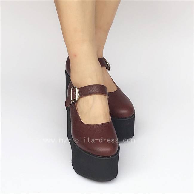 Girls Matte White Lolita High Platform Classic Shoes