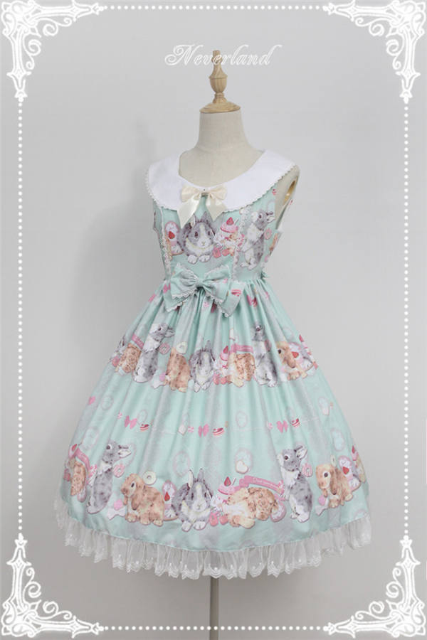 Don't Eat Rabbit ~ Round Collar Lolita High Waist JSK Dress -OUT