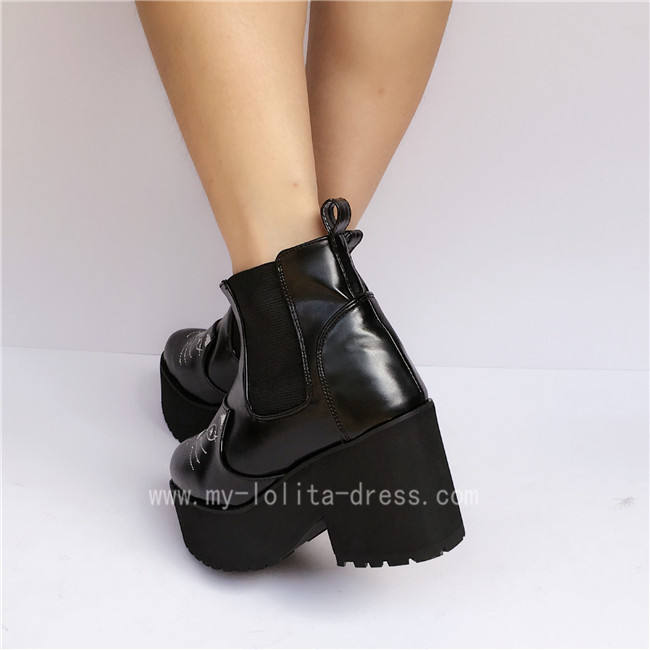 Gothic Black Matte Lolita Boots