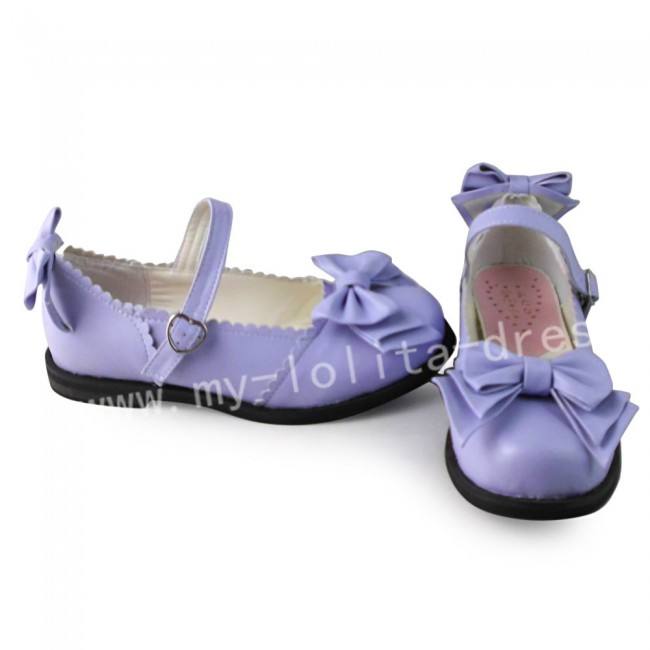 Girl's Purple Sweet Lolita Flats Shoes