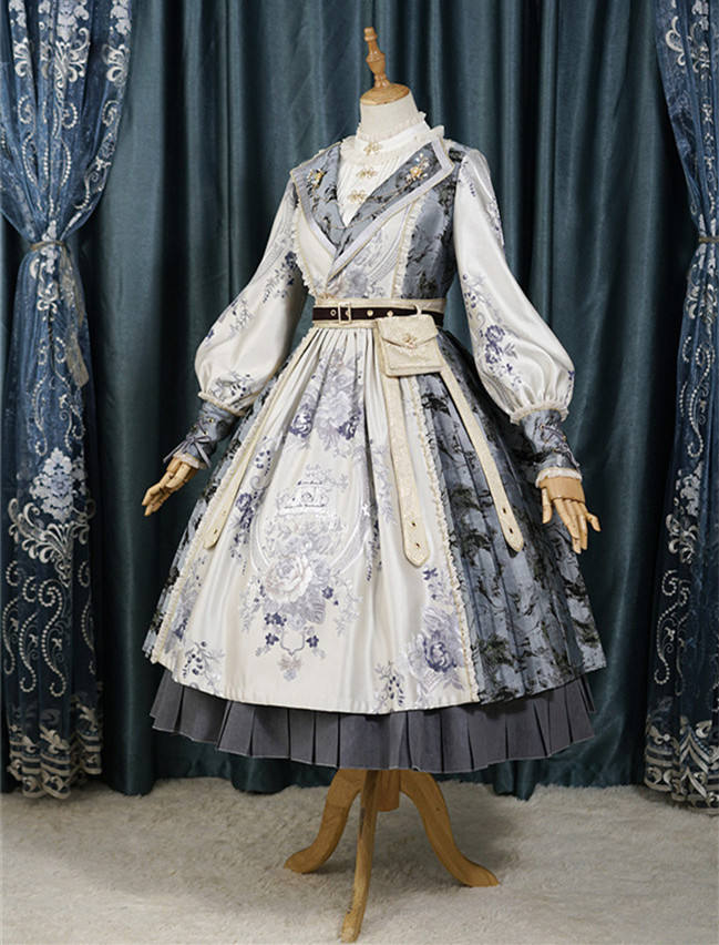 Rabbit Teeth ~Heavy Jacquard Fake Two-pieces Qi Lolita OP