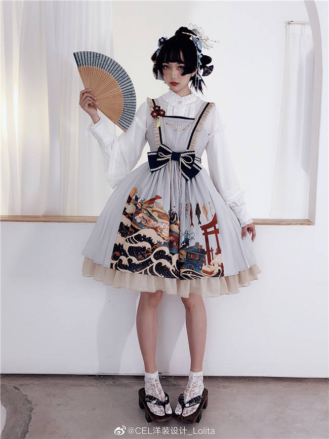 CEL Lolita ~Kaiseki Island Lolita JSK Slight High Waist -Ready Made