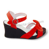 Classic Glitter Bow Red Sandals