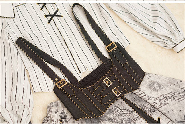 Junior Mechanic~ Classic Steam punk Lolita Blouse+Corset+Skirt Set -OUT